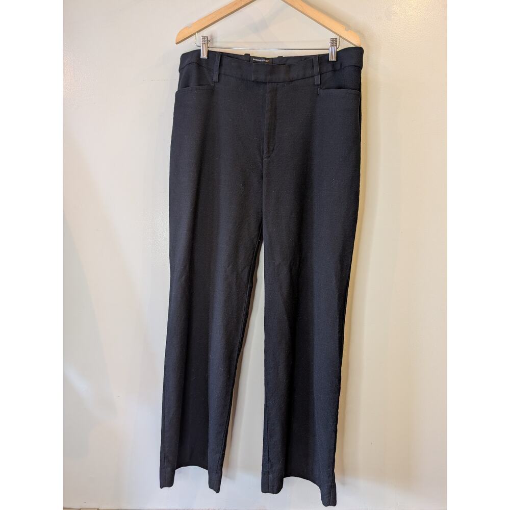 Banana Republic 100% Wool Straight Leg Tailored Trouser Black Classic 16